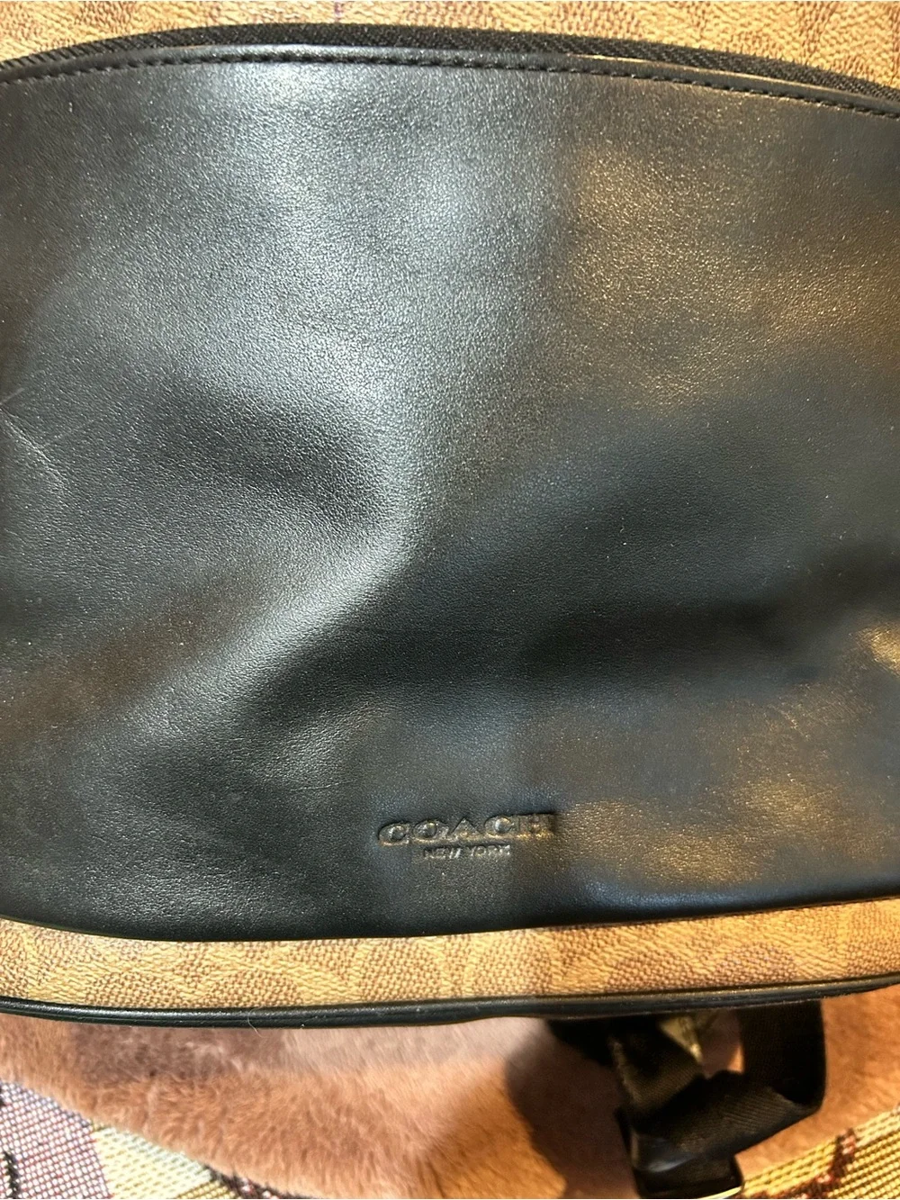Coach Signature Metropolitan Canvas Leather Backpack in Brown/Black Unisex